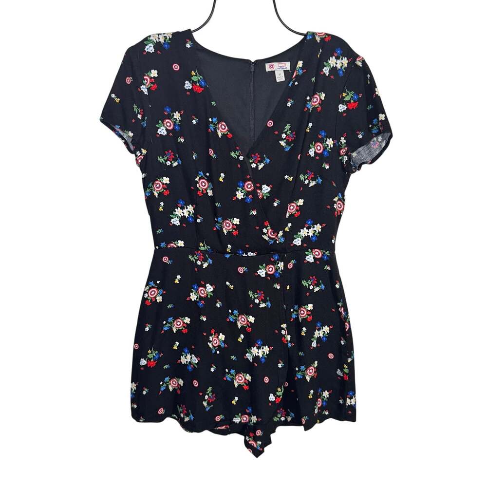 Her Universe Marvel Captain America Floral Shield Wrap Romper - Size M